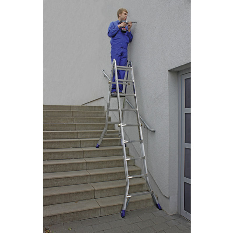 Krause Teleskopleiter STABILO aus Aluminium, silberfarben, 20 Sprossen - Bild 2
