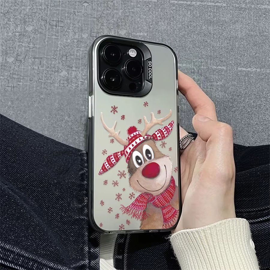 Weihnachtsmann Elch Hirsch Weihnachtsbaum Handyhülle für Apple iPhone 17 16 15 14 13 12 11 Pro Max Multicolor Stoßfeste Schutzhülle - Bild 3