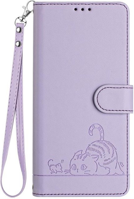 Lederhülle für Huawei P Smart FIG-LX1 und P Smart 2019/2021 als Brieftasche mit Diebstahlschutz in Lila - Bild 1