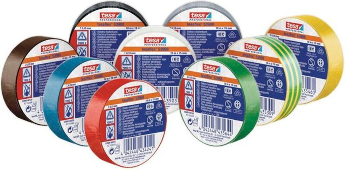 tesa Professional Isolierband in Gelb und Grün, Breite: 19 mm, Länge: 20 m - Bild 2