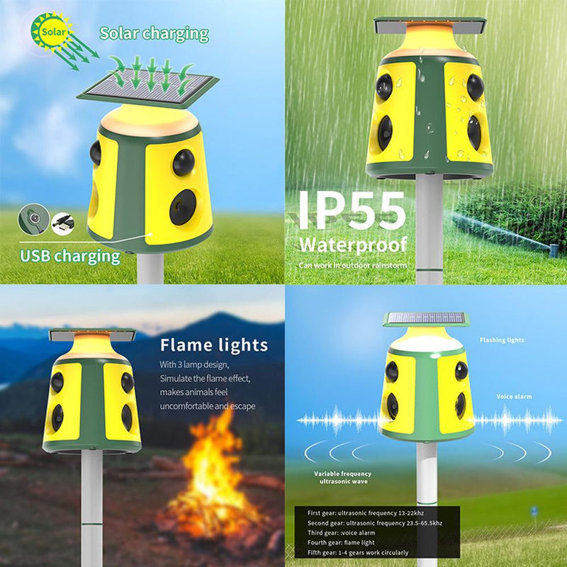 TOMTOP JMS Solar Tiervertreiber mit PIR-Sensor, USB wiederaufladbar und wasserdicht, bunt - Bild 6