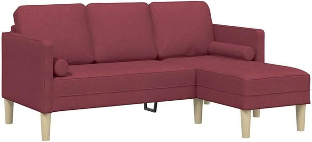 vidaXL Sofa Set L-Form in Weinrot mit Kissen aus Polyester - Bild 1