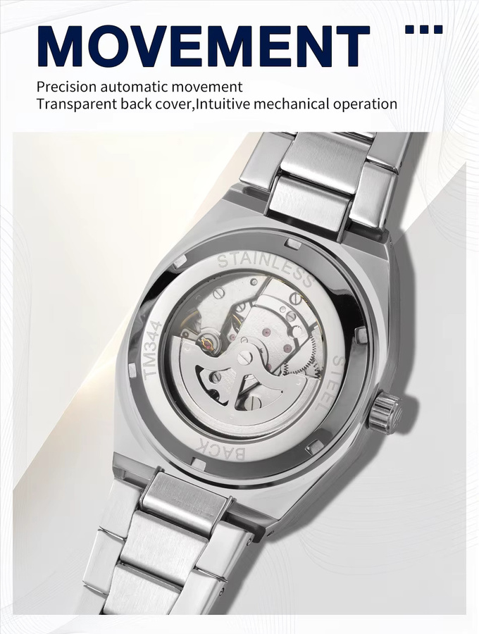 FORSINING Armbanduhr Automatik, Edelstahl, Schwarz, Herren - Bild 3