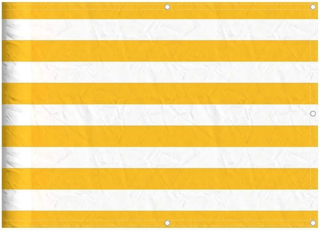 vidaXL Balkon-Sichtschutz aus Polyester, gelb und weiß gestreift, Breite: 75 cm, Länge: 1000 cm - Bild 1
