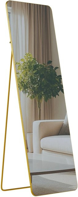 DELUKE Standspiegel MURCIA Ganzkörperspiegel freistehend in Gold mit Metallrahmen, B/T/H: 50 x 3 x 150 cm - Bild 1