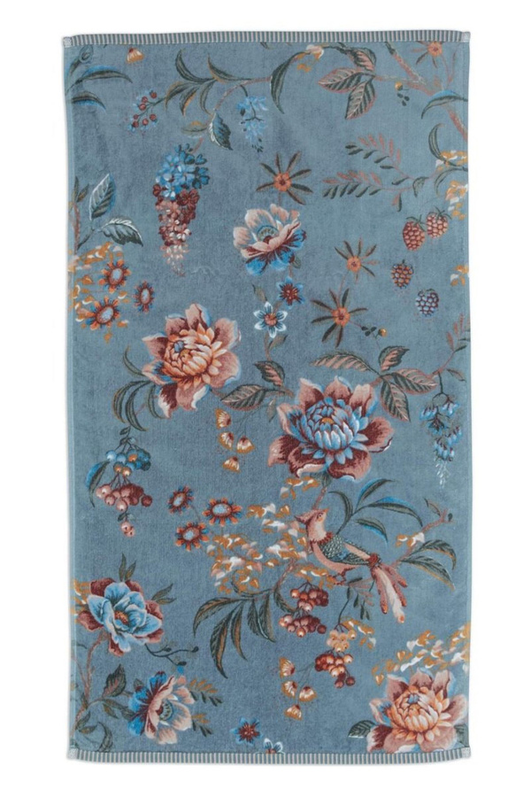 PIP Studio Handtuch Secret Garden Blue mit floralem Blumenmuster, Farbe: Blau, B: 55 cm, H: 100 cm - Bild 1