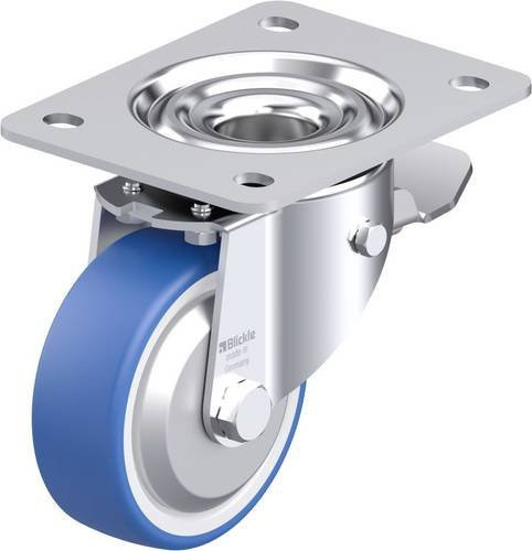 Blickle Stahlblech-Lenkrolle LK-POTHS 100R-3-ST-FA in Blau mit 100 mm Rad-Durchmesser und 200 kg Tragfähigkeit - Bild 1