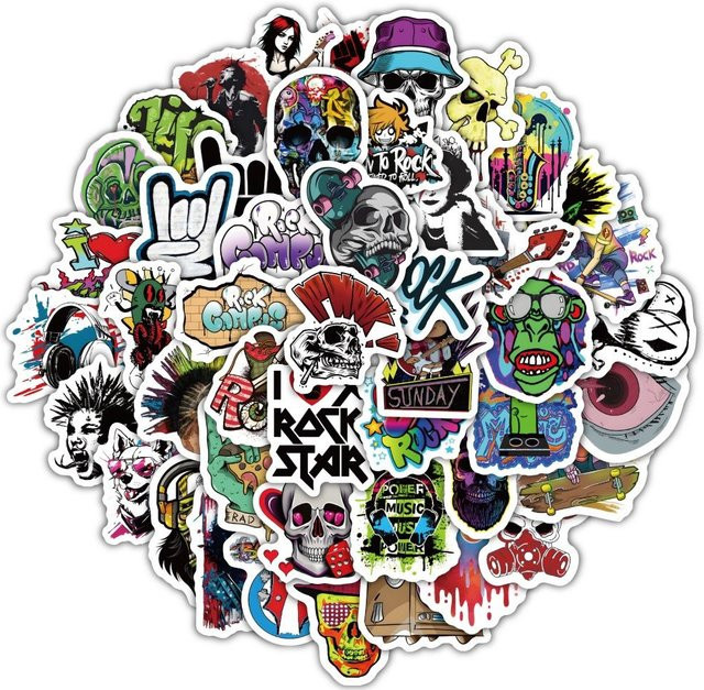 60 Stück Cartoon Hip Hop Rock Goth Graffiti Aufkleber LanLanStickersWorld Multicolour - Bild 1
