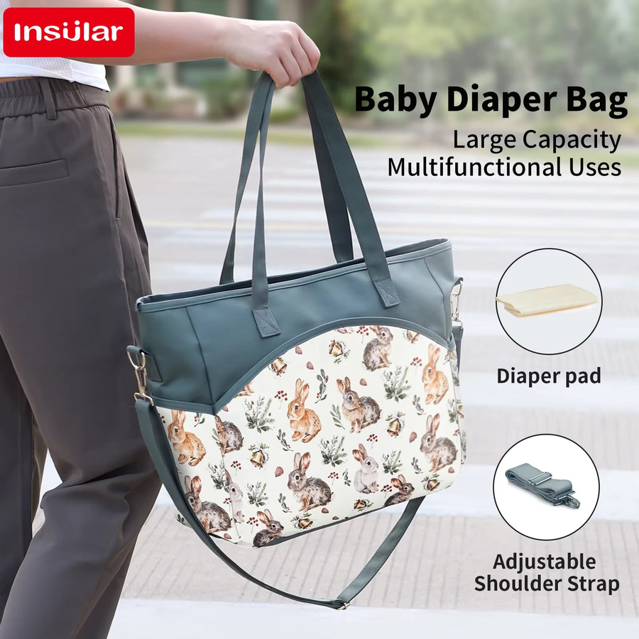 INSULAR Wasserdichte Umhängetasche als multifunktionale Baby-Wickeltasche mit großer Kapazität - Bild 2