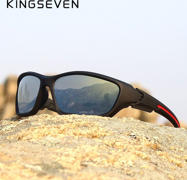 KINGSEVEN Sonnenbrille, Herren, Vollrand, TR90, schwarz, polarisiert - Bild 1