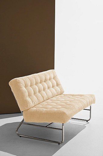 Luca 2-Sitzer Loungesofa in Beige mit Stoffbezug im Retro-Design - Bild 1