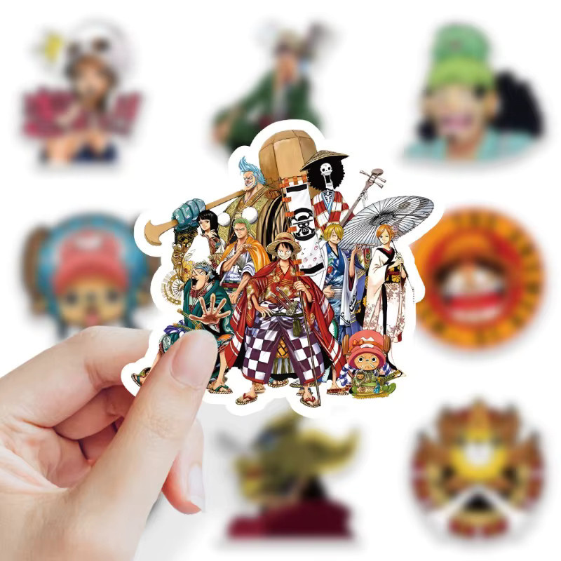 ONE PIECE Aufkleber, 50 Stück, Cartoon-Chibi-Figuren Luffy und Nami, DIY Deko-Sticker - Bild 3