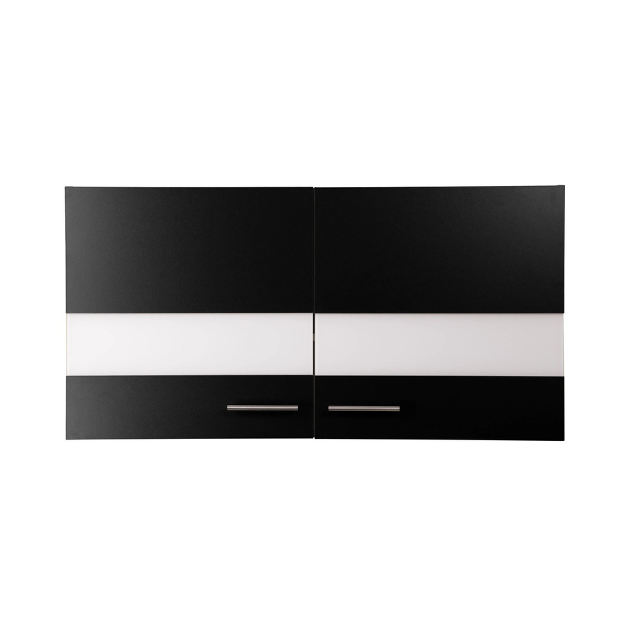Respekta Küchen-Oberschrank Merle Schwarz mit Glastüren und Soft-Close-Funktion B/H/T: 110 x 56 x 35 cm - Bild 2
