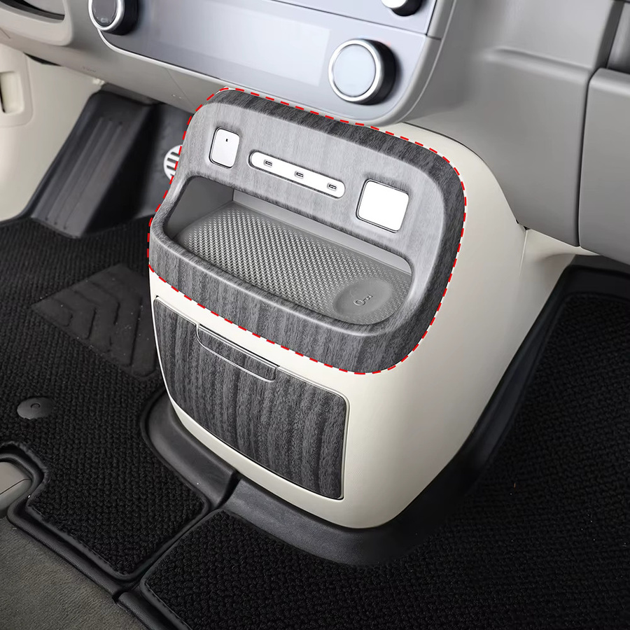 2er-Set USB-Abdeckungen für die Mittelkonsole von Hyundai IONIQ 9 (Modelljahre 2025 2026), Farbe: Grau, Material: ABS, für Linkslenker - Bild 2