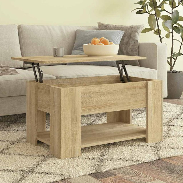 vidaXL Couchtisch modern in Sonoma-Eiche mit Lift-Mechanismus, B/T/H: 79 x 49 x 41 cm - Bild 2