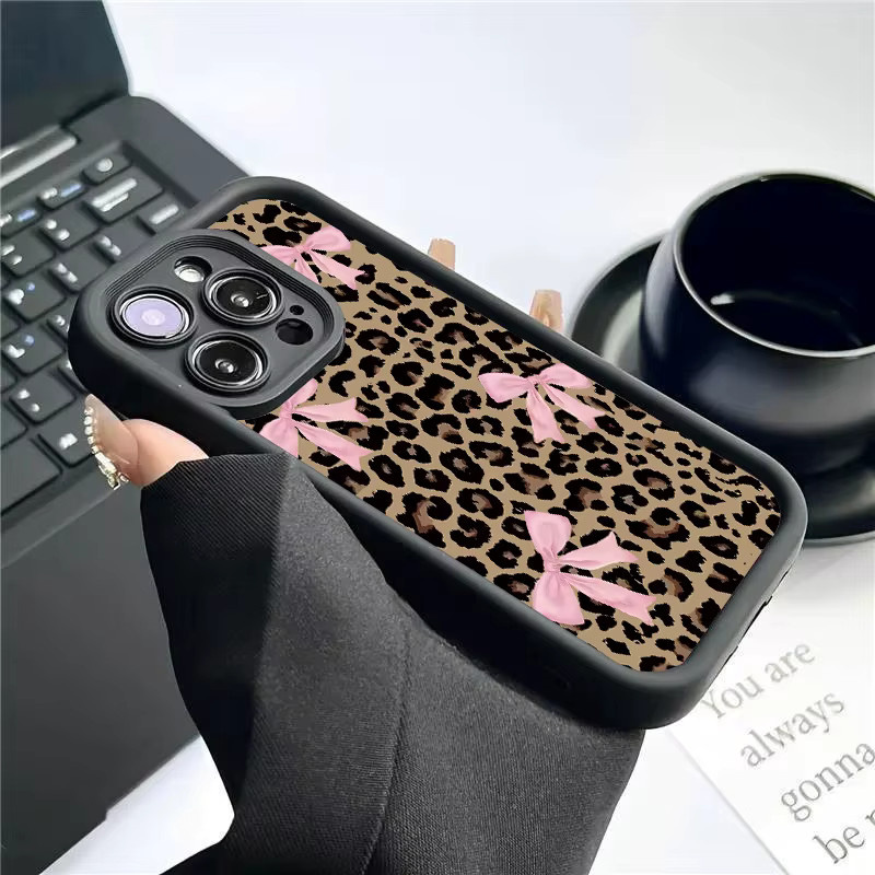 Stoßfeste Schleifenhülle mit Leopardenmuster für Apple iPhone 11 bis 17 Pro Max Plus AIR-Serie, wasserdicht und kratzfest, Multicolor - Bild 2
