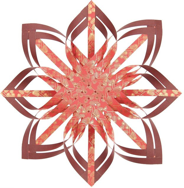 Rico Design Paper Poetry Web-Stern Weihnachtsdekoration in Rot/Bordeaux, 270g/m2 - Bild 1