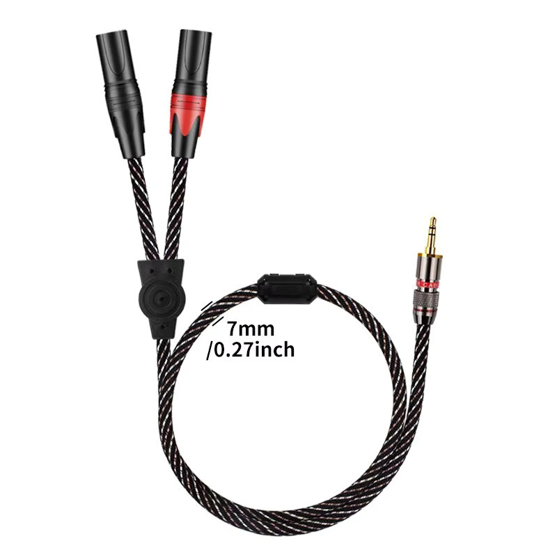 Yyaudio HiFi Stereo Audio Kabel 3,5mm Klinke auf Dual XLR Adapter Breakout Splitter Kabel aus 6N OFC, Schwarz - Bild 2