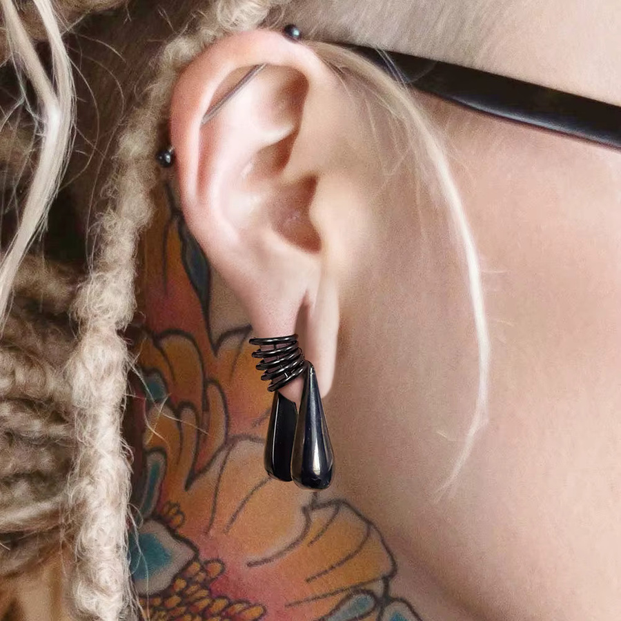 Ohrhänger Wassertropfen, Edelstahl, 10 mm, Unisex - Bild 2