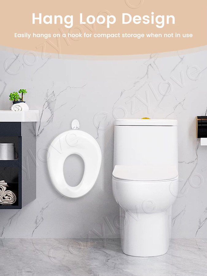 Kisslanding Kinder-Toilettensitz Universal Spritzwassergeschützt für Jungen und Mädchen in Pink und Weiß - Bild 2