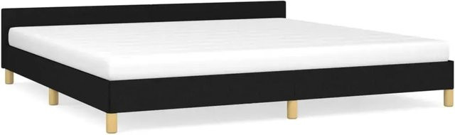 vidaXL Bettgestell mit Kopfteil in Schwarz aus Stoff, B/T/H: 200 x 200 x 203 cm - Bild 1