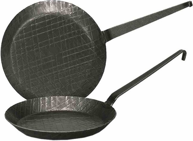 TURK Pfanne aus Schmiedeeisen mit geschmiedetem Henkel, Schwarz, Durchmesser: 24 cm - Bild 1