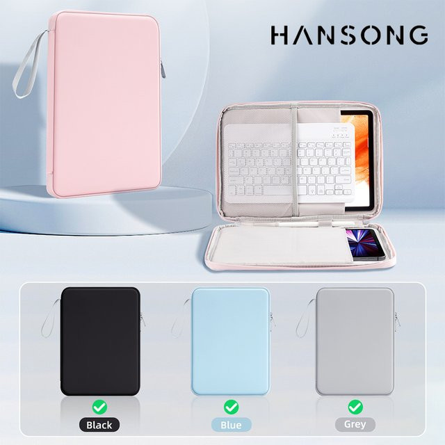 Tablet-Tasche für Apple iPad Air 10,9 Zoll, iPad Pro 11 M2 und iPad 10, Hülle für 7,9 bis 12,9 Zoll mit Innentasche, Farbe: Pink - Bild 1
