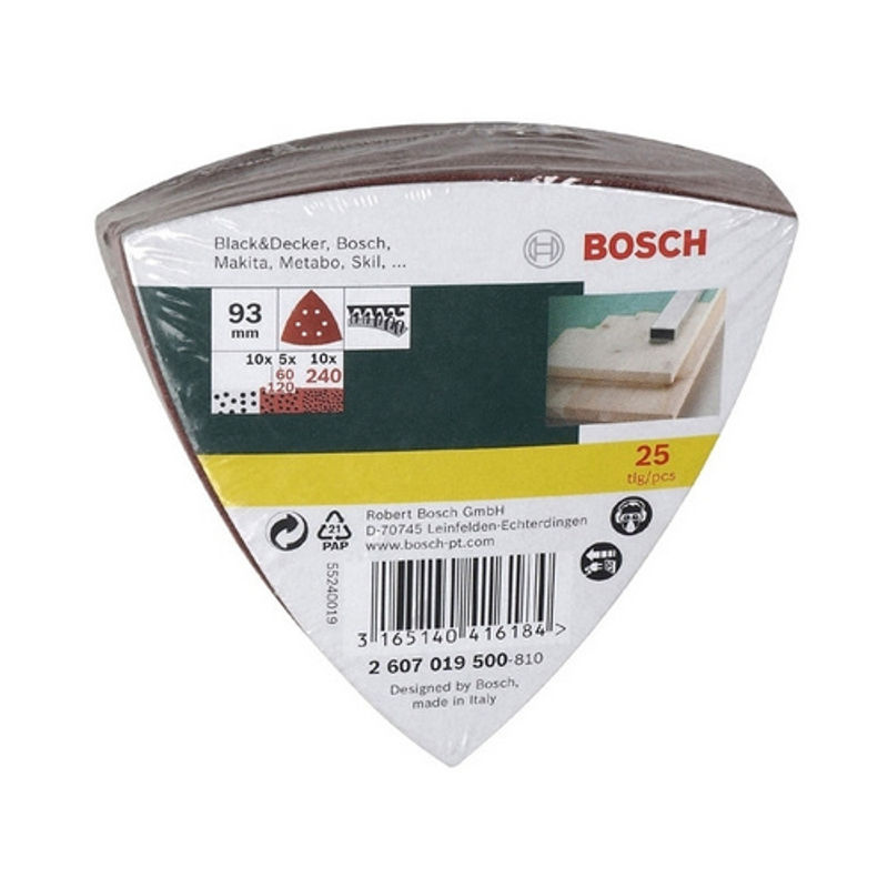 Bosch Schleifblatt-Set für Delta-Schleifer für Holz und Metall, Körnung 60 bis 240, Farben: Grün und Rot, Durchmesser: 93 mm - Bild 4