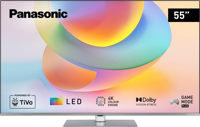 Panasonic TB-55W63AE8 Smart-TV mit 139 cm (55 Zoll) LCD-LED-Technik in Silber, 4K Ultra HD, HDR und Sprachsteuerung - Bild 1