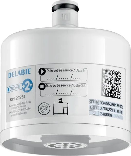 Delabie BIOFIL Filter steril für Waschtisch oder Dusche, 10 Stück, Weiß - Bild 1
