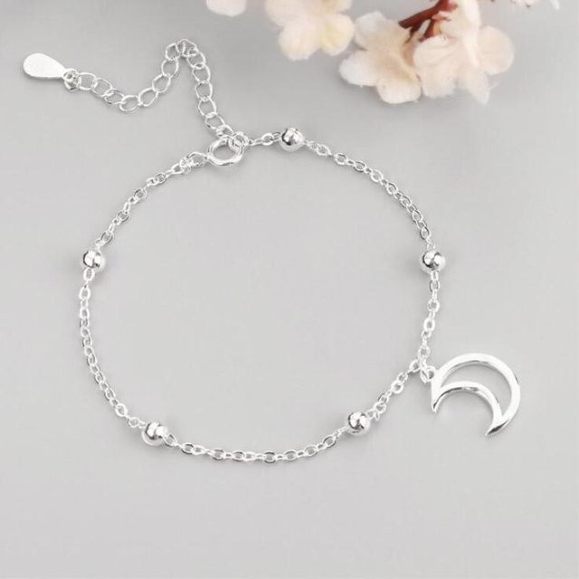 Armband 925 Sterling Silber, Mond, Perlen, Damen, weiß - Bild 1