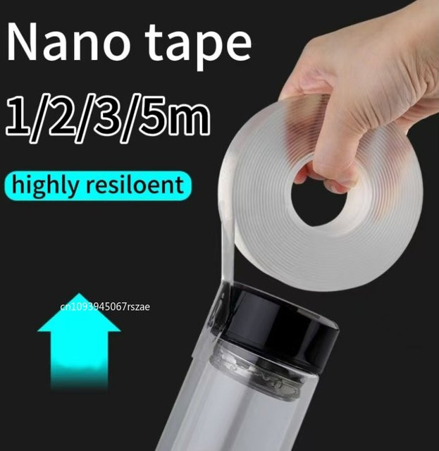 Transparentes Nano-Doppelseitiges Klebeband mit hoher Viskosität für die Befestigung von Kunststoff-Ornamenten und Home-Office-Zubehör, wiederverwendbar und rückstandsfrei - Bild 1