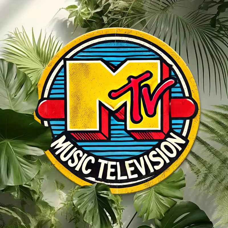 Potdemiel MTV Wandkunstschild aus Aluminium im Vintage-Design, Multicolor, B/H: 20,32 x 20,32 cm - Bild 6