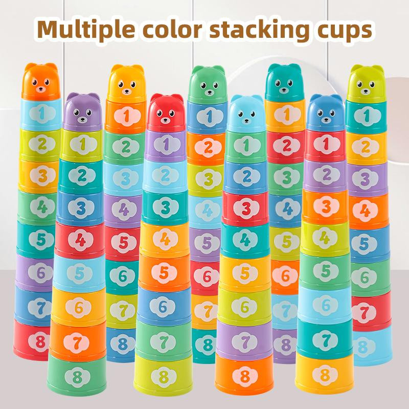 Linyi toy Stapelbare Becher Puzzle ab 3 Jahren 9-teiliges Set - Bild 2