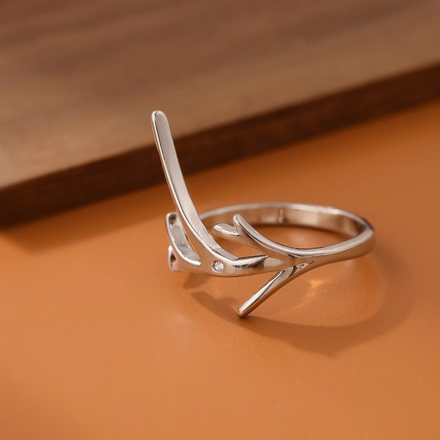 Ring 925 Silber, Kristall, Blätter, GaGa-Duck - Bild 1
