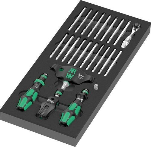Wera Bit-Set 24-teilig mit Bithalter und Bithalter-Schraubendreher, PH, PZ, TX, Schlitz und Sechskant, multicolour - Bild 1