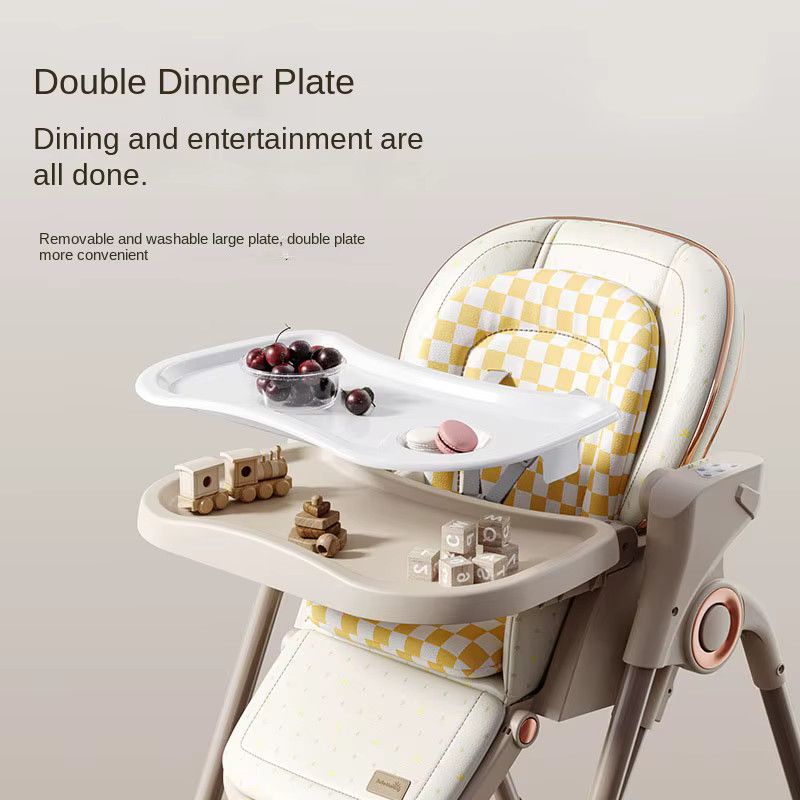 Pakey 2-in-1 Elektrischer Baby Hochstuhl und Schaukelstuhl in Khaki - Bild 2