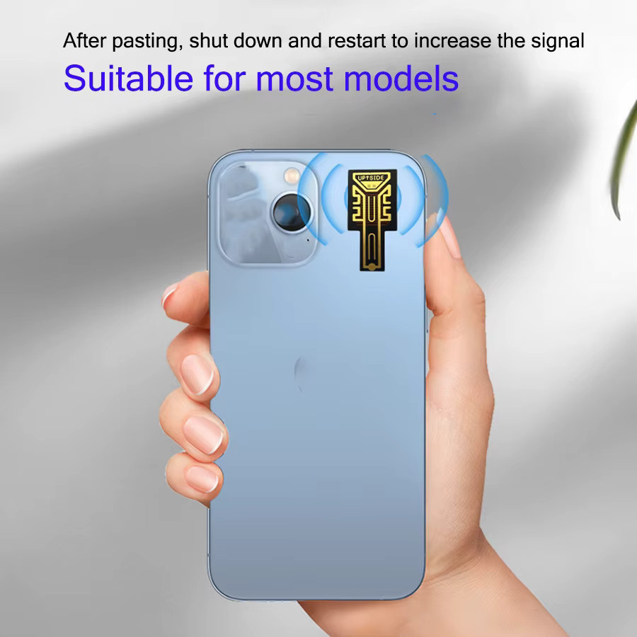 8er Set SP11 Pro Smartphone Signal Booster Aufkleber als universeller Handy Antennen Verstärker für Videoanrufe und Gaming in Gold - Bild 5