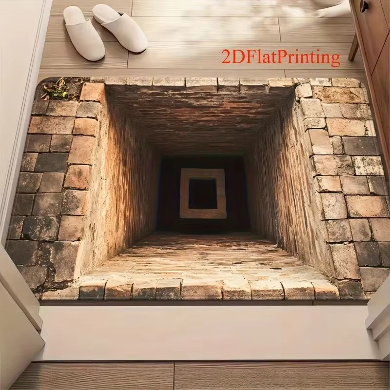 VIKAMA 2D Cave Entrance Willkommensmatte als dekorativer Druckteppich für Wohnzimmer, Küche oder Badezimmer - Bild 3