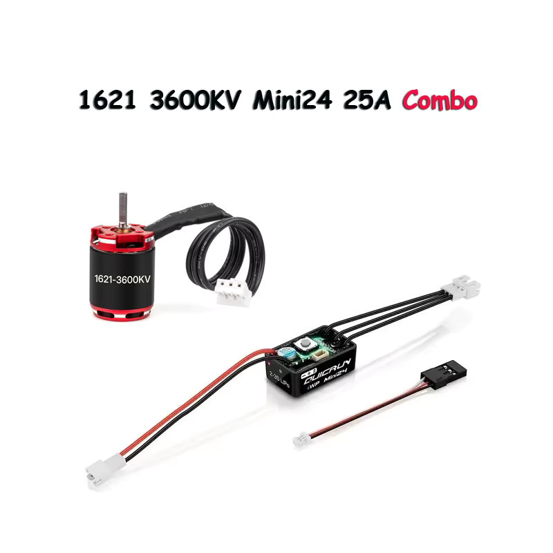 Hobbywing QuicRun WP Mini24 25A mit 1621 3200KV/3600KV RC Außenläufermotor-Kombination - Bild 1