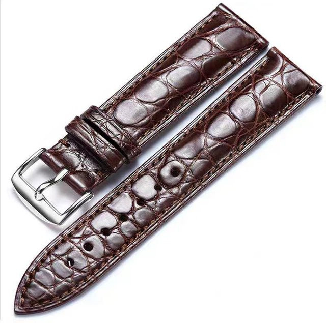 FashionFlair Uhrenarmband Rindsleder, Krokodilmuster, Faltschließe, 22mm, Unisex - Bild 1