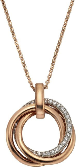 Celesta Halskette, 925 Silber, Roségold, Zirkonia, Unisex - Bild 1