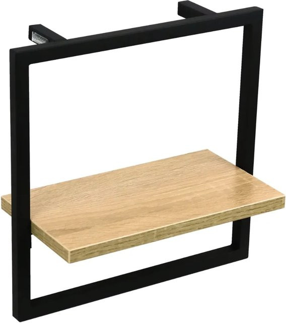 DELUKE Wandregal Schwarz aus MDF und Metall als schwebendes Bücherregal - Bild 1