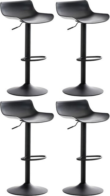 DELUKE 4er Set Barhocker JUTO in Schwarz, höhenverstellbar mit Lehne, B/T/H: 43 x 44 x 68,5-94 cm - Bild 1