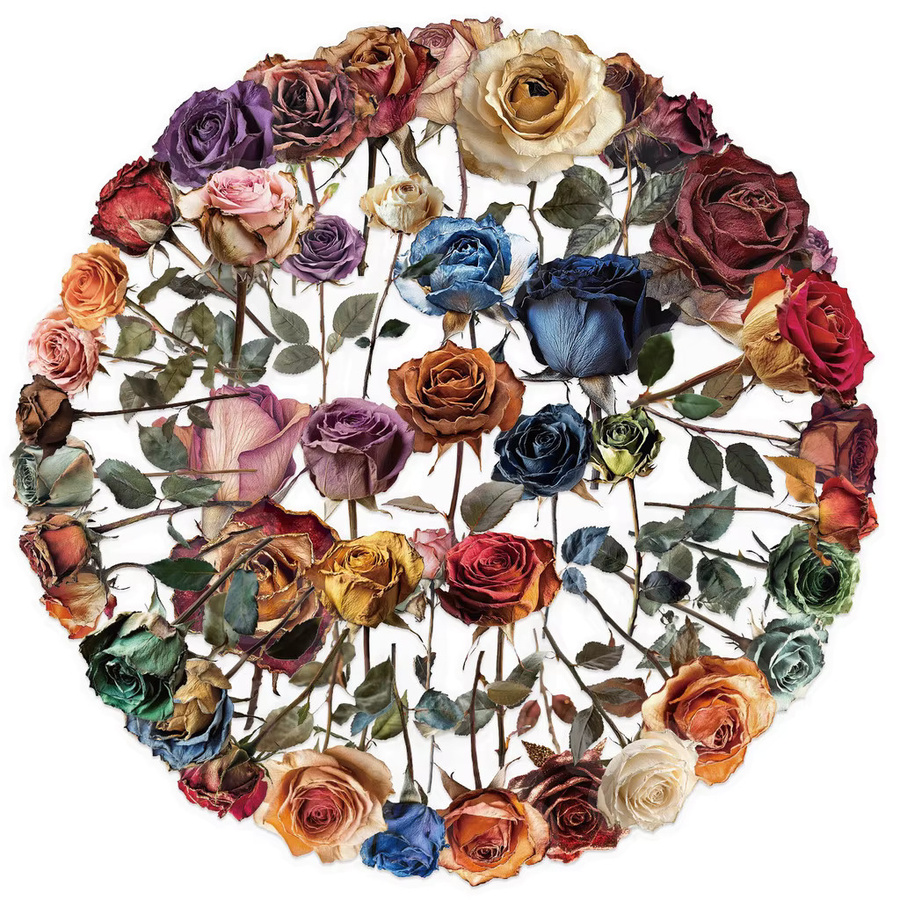 50 Stück transparente getrocknete Blumen-Aufkleber aus wasserfestem PET für Scrapbook und Notebook-Dekor in Multicolour von RecordingYourLife Store - Bild 2