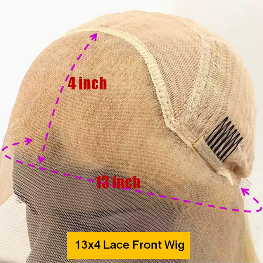 XINHAOZE Lace-Front-Perücke, Echthaar, 180 % Dichte, Damen, Farbe 613 - Bild 2