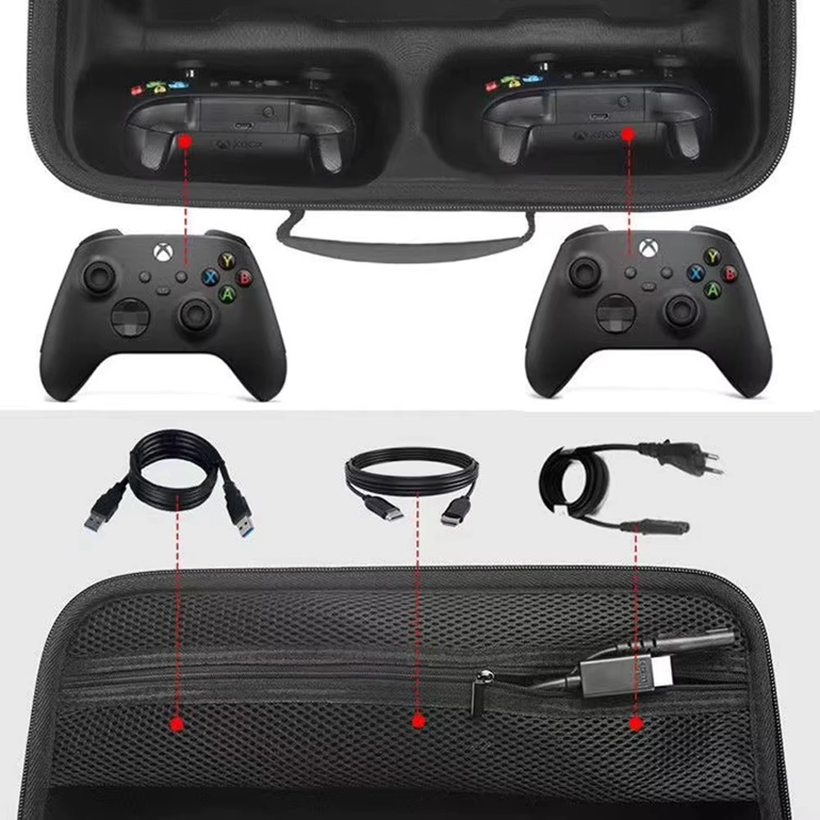 AyeBeau Reisekoffer für Xbox Serie X und Xbox Serie S mit Gamepad Controller Organizer in Schwarz - Bild 4