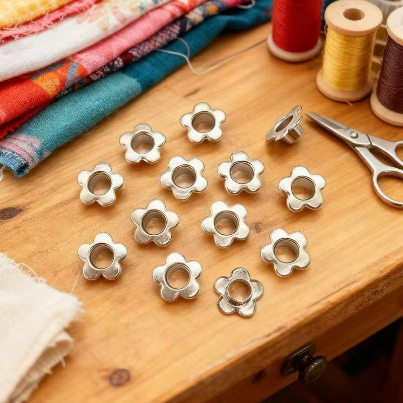 116 Stück Eisen-Pflaumenblüten-Ösen in Silber zur Herstellung von Schnurlöchern für handgefertigte Sammelalben - Bild 4