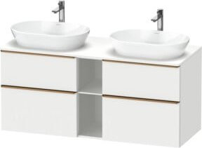 Duravit Waschtischunterschrank D-Neo in Weiß Matt mit Schubladen und offenen Regalfächern, Wandmontage, Breite: 140 cm, Tiefe: 55 cm, Höhe: 66,4 cm - Bild 1