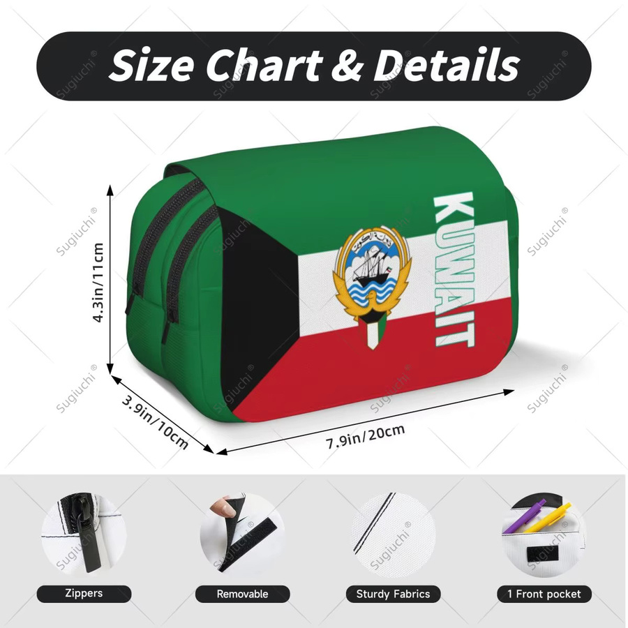 Schlamassel mit Kuwait-Flagge 3D Design Federmäppchen aus Oxford-Gewebe in Mehrfarbig - Bild 2
